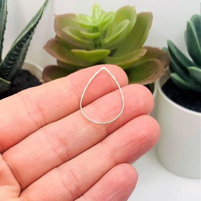 20 Pcs Silver Water Drop Charms Image 1