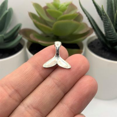 20 Pcs Silver Whale Tail Fluke Charms Image 2