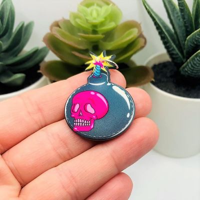 20 Pcs Skull Bomb Halloween Charms Image 1