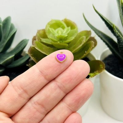 20 Pcs Small Purple Heart Charms Image 1