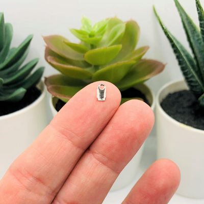 20 Pcs Small Silver Flat Cord Cap Ends Image 1