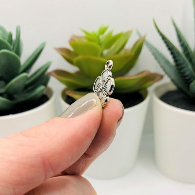 20 Pcs Small Silver Flower Charms Image 2