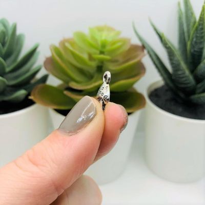20 Pcs Small Silver Mushroom Charm Image 3