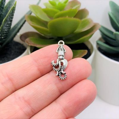 20 Pcs Small Silver Squid Charms Image 1
