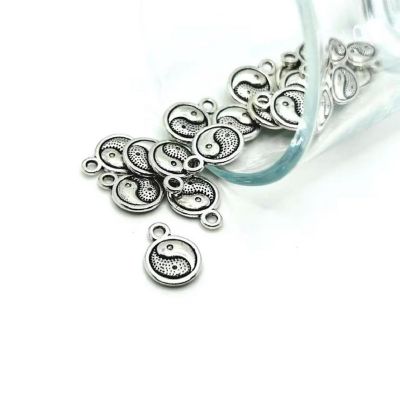 20 Pcs Small Silver Yin Yang Charms Image 1