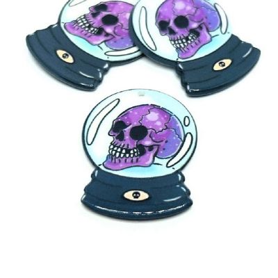 20 Pcs Snow Globe with Skull Charms Image 1