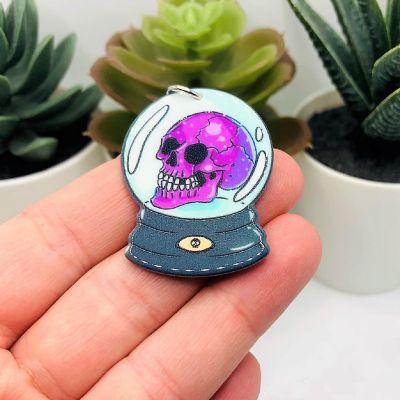 20 Pcs Snow Globe with Skull Charms Image 2