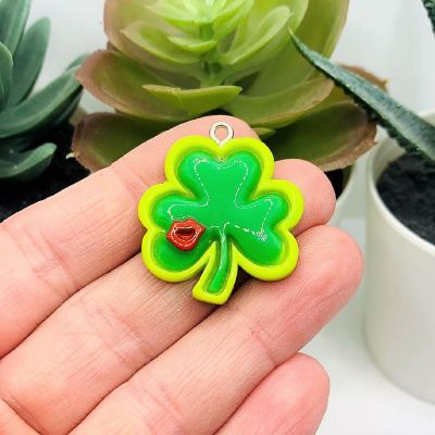 20 Pcs St. Patrick's Day Clover Charms Image 1