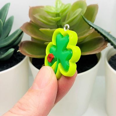 20 Pcs St. Patrick's Day Clover Charms Image 3