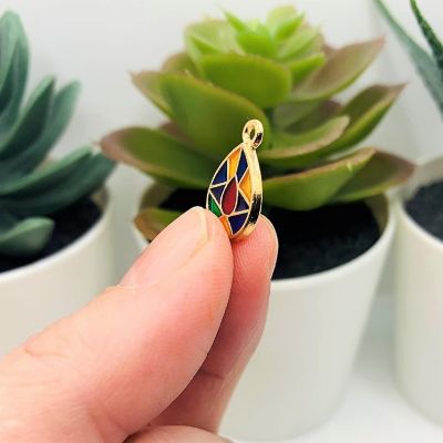 20 Pcs Stained Glass Teardrop Charms Image 3