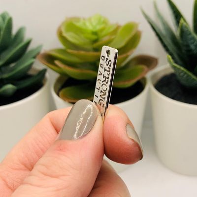 20 Pcs Strong is Beautiful Tag Charms Image 3