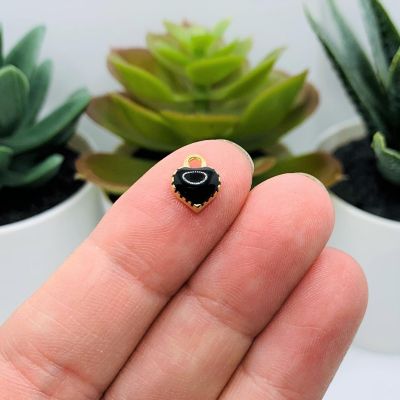 20 Pcs Tiny Black Heart Charms Image 1