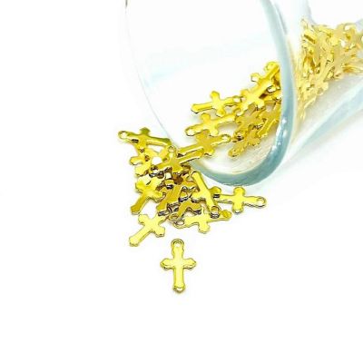 20 Pcs Tiny Gold 304 Steel Cross Charms Image 1