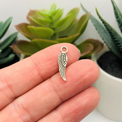 20 Pcs Tiny Silver Angel Wing Charms Image 3