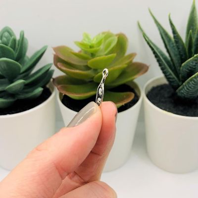 20 Pcs Tiny Silver Peas in a Pod Charms Image 3