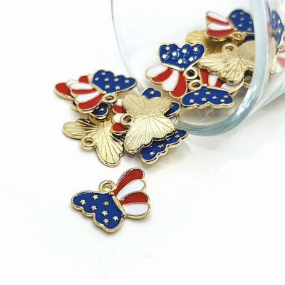 20 Pcs USA Butterfly Charms Image 1