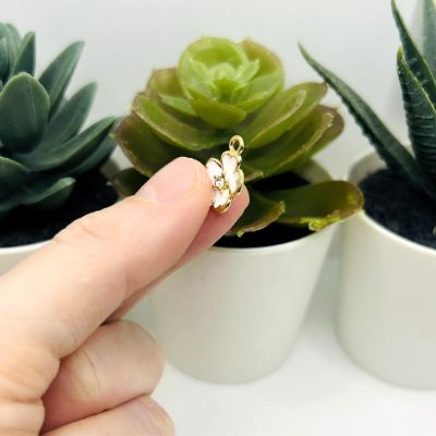 20 Pcs White Flower Rhinestone Charm Image 2