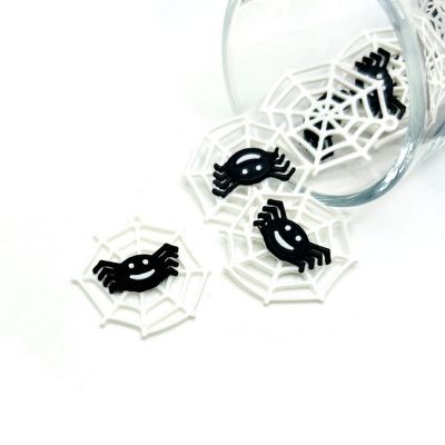 20 Pcs White Web Charms with Spider Image 1