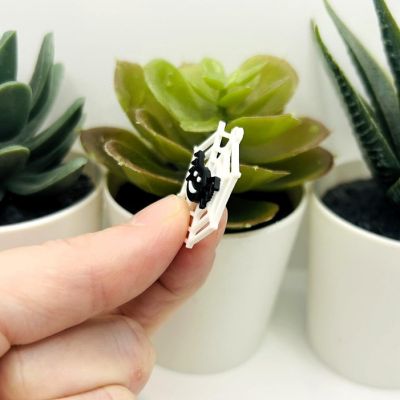 20 Pcs White Web Charms with Spider Image 3