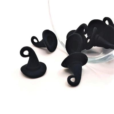 20 Pieces Black 3D Witch Hat Charms Image 1