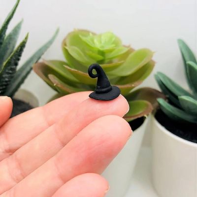 20 Pieces Black 3D Witch Hat Charms Image 1