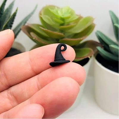 20 Pieces Black 3D Witch Hat Charms Image 2