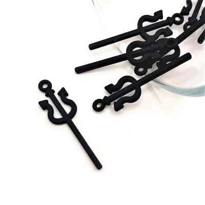 20 Pieces Black Pitchfork Charms Image 1