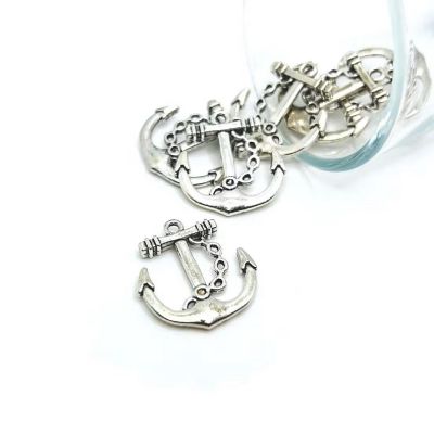 20 Pieces Silver Anchor Charms - Double Sided Image 1