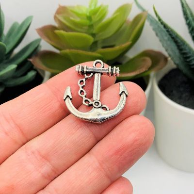 20 Pieces Silver Anchor Charms - Double Sided Image 1
