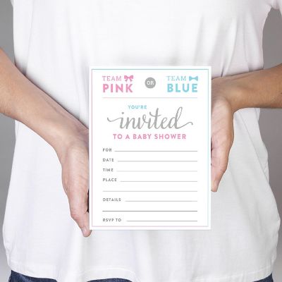 20 Pink/Blue Gender Reveal Invitations Image 1