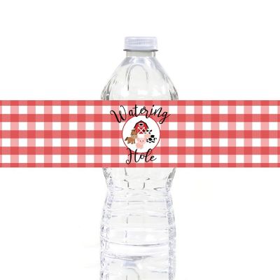 20 Red Barnyard Bday Labels  2.5x8.5in Image 1
