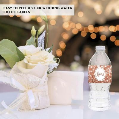 20 Rose Glitter Bottle Labels  2.5x8.5in Image 2