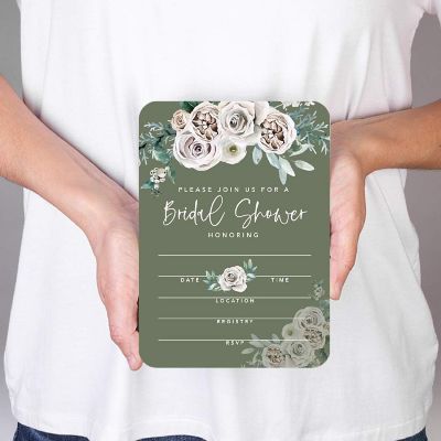 20 Sage Green Bridal Shower Invitations Image 1