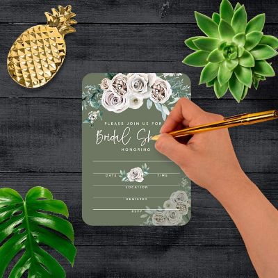 20 Sage Green Bridal Shower Invitations Image 2