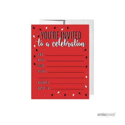 20 Signature Black/Red Invitations Image 1