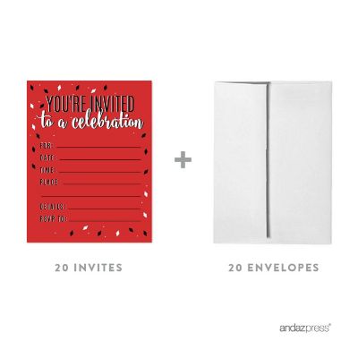 20 Signature Black/Red Invitations Image 1