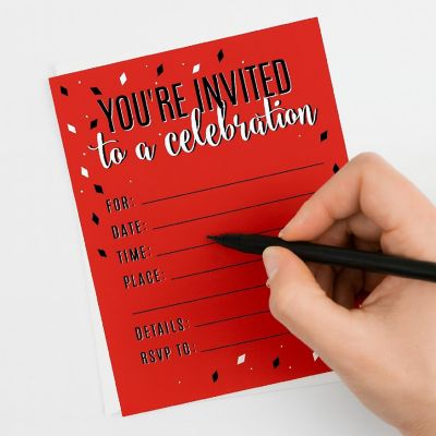 20 Signature Black/Red Invitations Image 2
