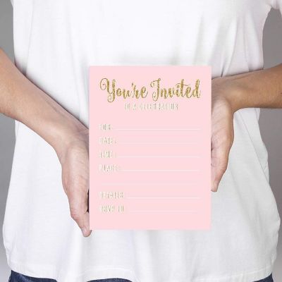 20 Signature Blush/Gold Invitations Image 1