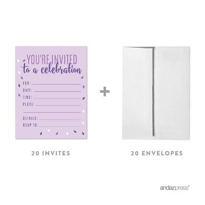20 Signature Lavender/Plum Invitations Image 1