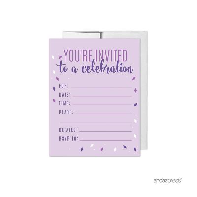 20 Signature Lavender/Plum Invitations Image 1