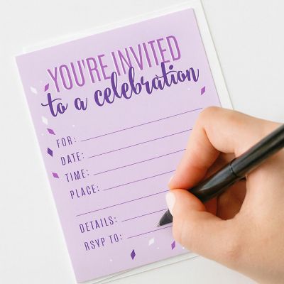 20 Signature Lavender/Plum Invitations Image 2
