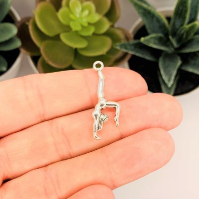 20 Silver Gymnast Charms Image 1