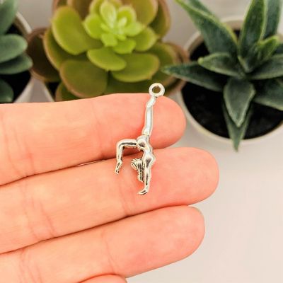 20 Silver Gymnast Charms Image 2