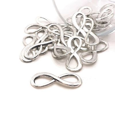 20 Silver Infinity Connector Charms Image 1