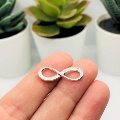 20 Silver Infinity Connector Charms Image 2