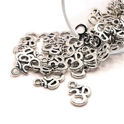 20 Silver Om Ohm Symbol Charms Image 1