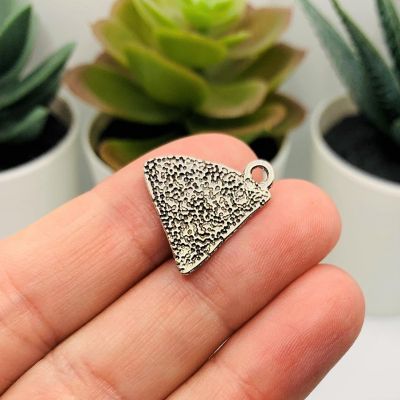 20 Silver Pepperoni Pizza Slice Charms Image 2