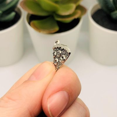 20 Silver Pepperoni Pizza Slice Charms Image 3