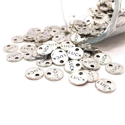 20 Small Silver Irish Luck Charms Double Sided Image 1