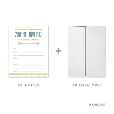 20 Tribal Native Birthday Invitations Image 1